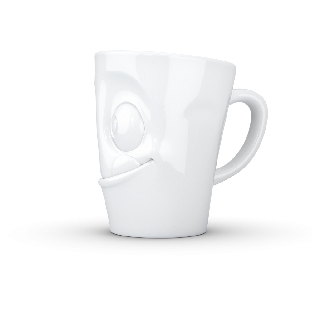 FiftyEight Henkelbecher Mug Lecker weiss